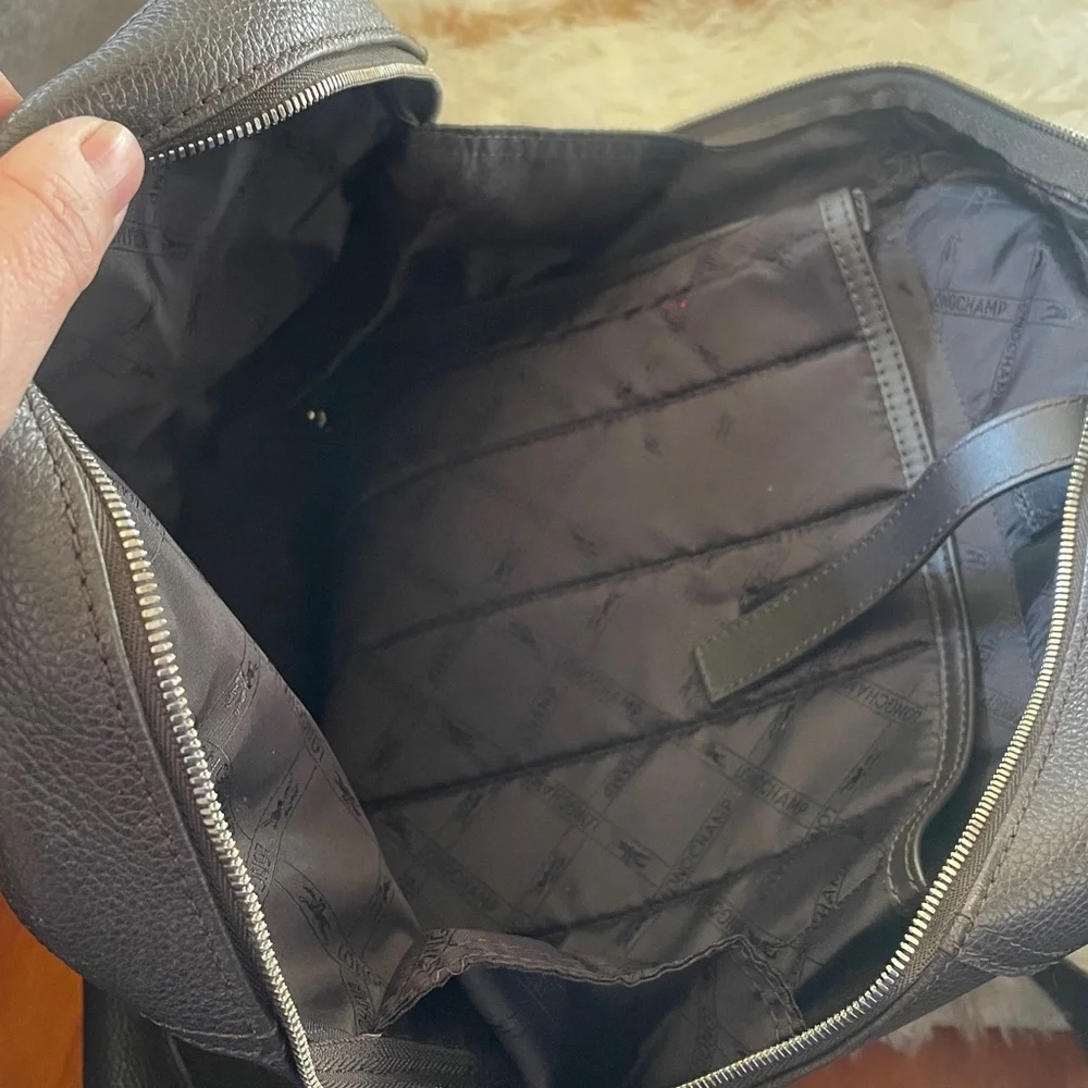 Longchamp le Foulonne dark brown pebbles leather backpack - Picture 7 of 7